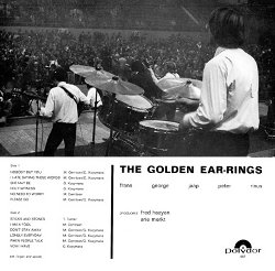 Golden Earring show picture on Just Ear-rings album sleeve back side Den Haag - Houtrusthallen September 12, 1965